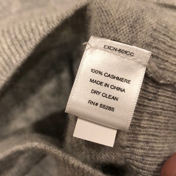 Men’s cashmere sweater heather grey large v neck - Picture 3 of 3